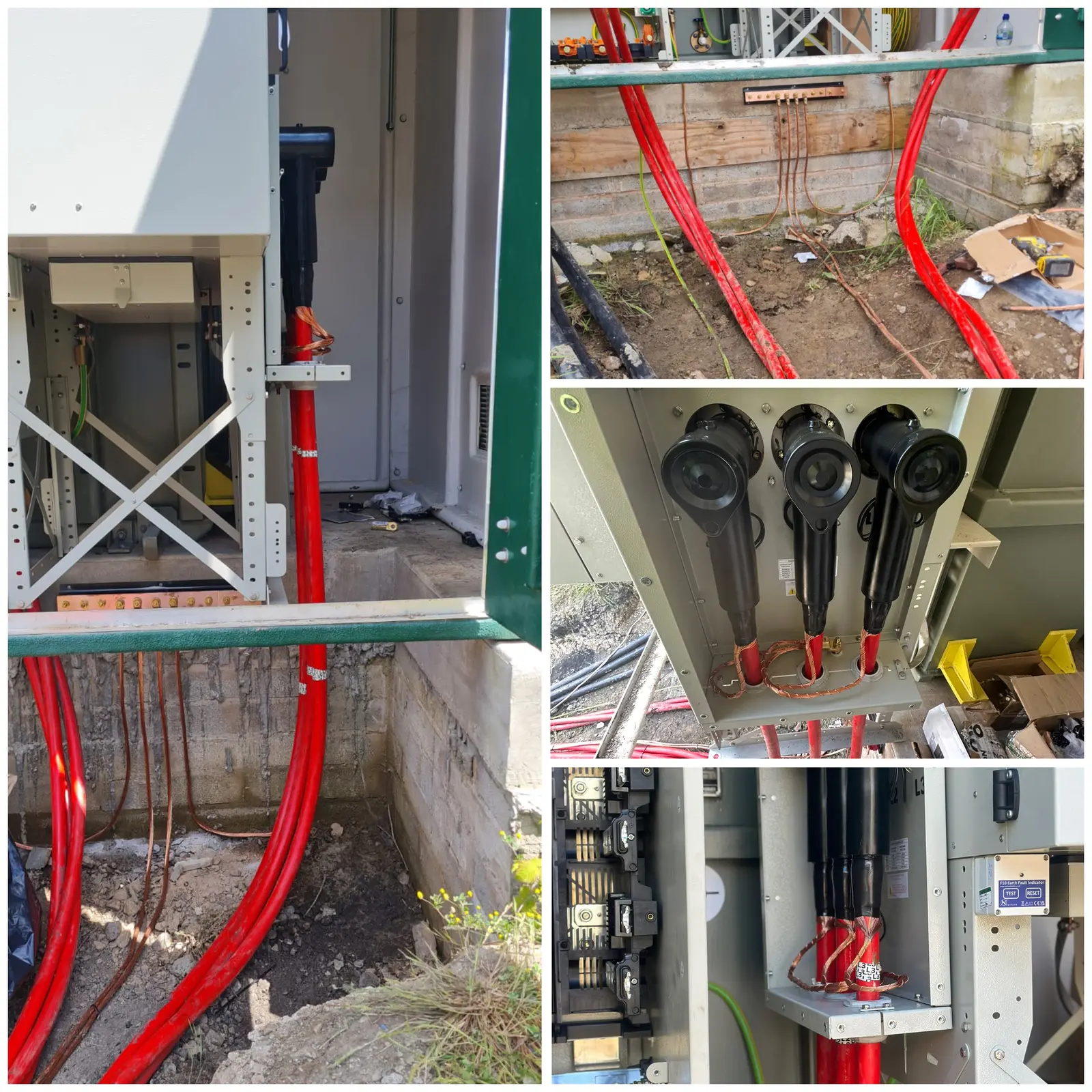 Completed substation installation and earthing details at Milnhay Road